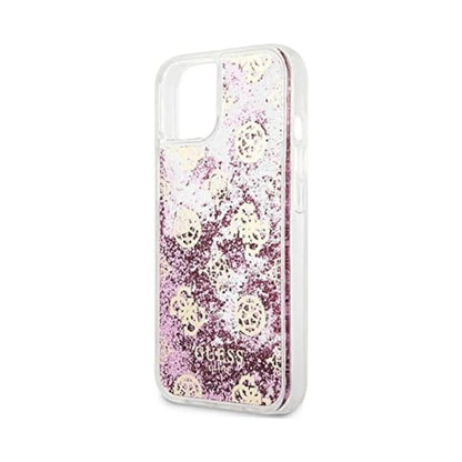 Guess Hülle Peony Liquid Glitter Pink - iPhone 13 mini
