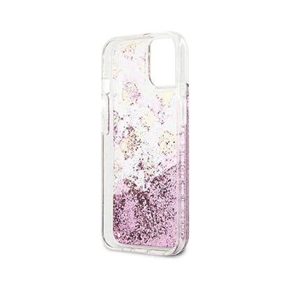 Guess Hülle Peony Liquid Glitter Pink - iPhone 13 mini