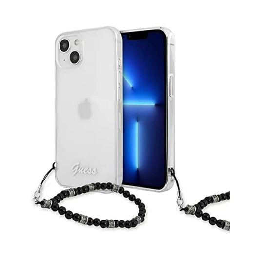Guess iPhone 13 Mini Hülle, Transparent – Black Pearl Strap
