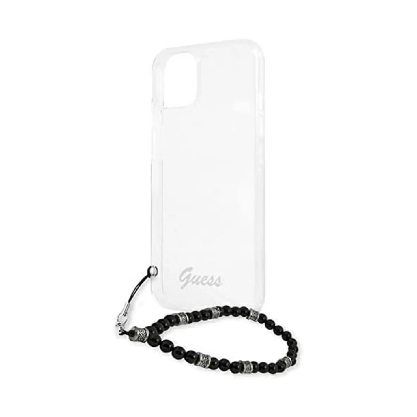 Guess iPhone 13 Mini Hülle, Transparent – Black Pearl Strap
