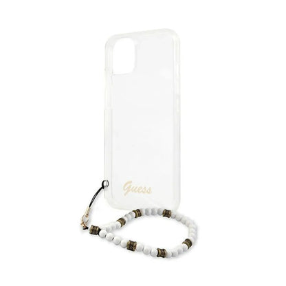 Guess Hülle White Pearl Strap Transparent - iPhone 15 / 14 / 13