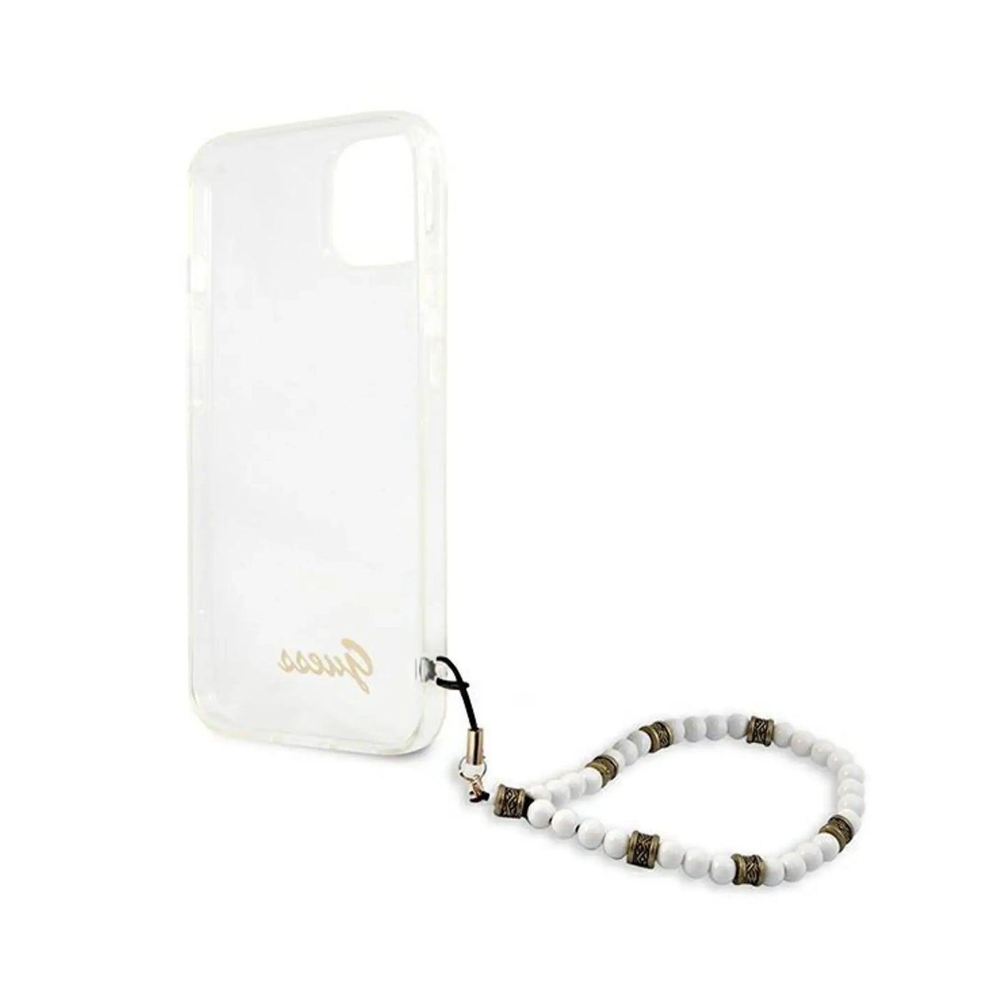 Guess Hülle White Pearl Strap Transparent - iPhone 15 / 14 / 13