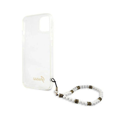 Guess Hülle White Pearl Strap Transparent - iPhone 15 / 14 / 13