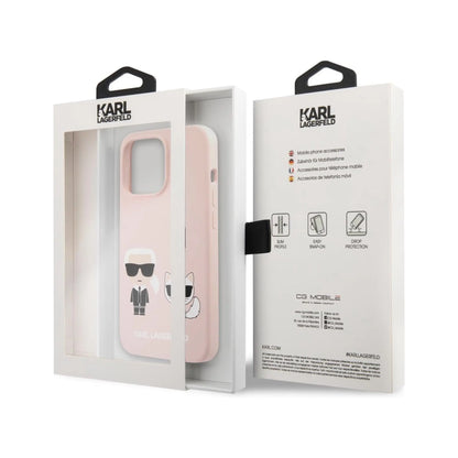 Karl Lagerfeld Silikon Karl & Choupette Case, Pink - iPhone 13 Pro