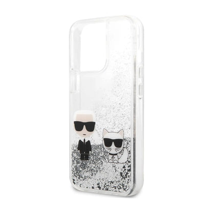 Karl Lagerfeld Glitzer Katze Case, Silber - iPhone 13 Pro