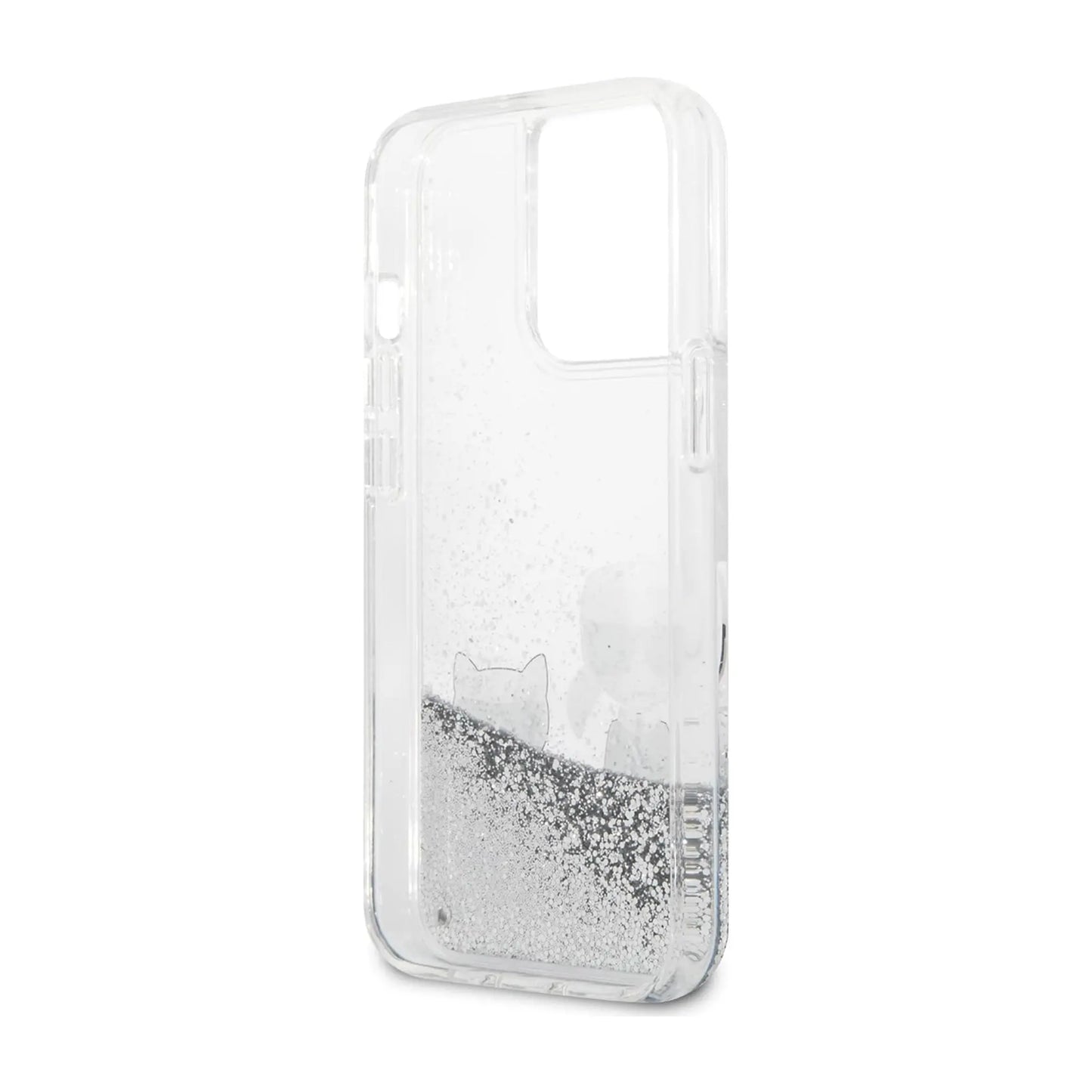 Karl Lagerfeld Glitzer Katze Case, Silber - iPhone 13 Pro