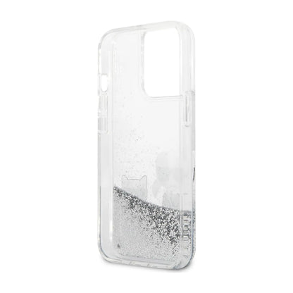 Karl Lagerfeld Glitzer Katze Case, Silber - iPhone 13 Pro
