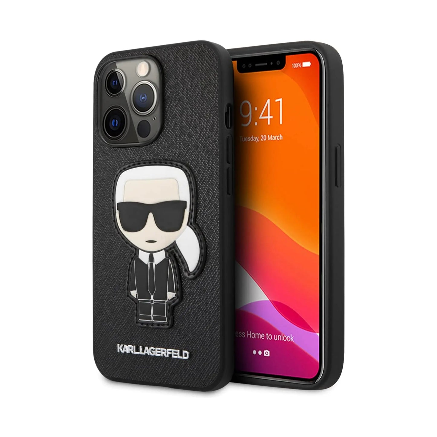 Karl Lagerfeld Hülle Saffiano Ikonik Patch Schwarz – iPhone 13 Pro