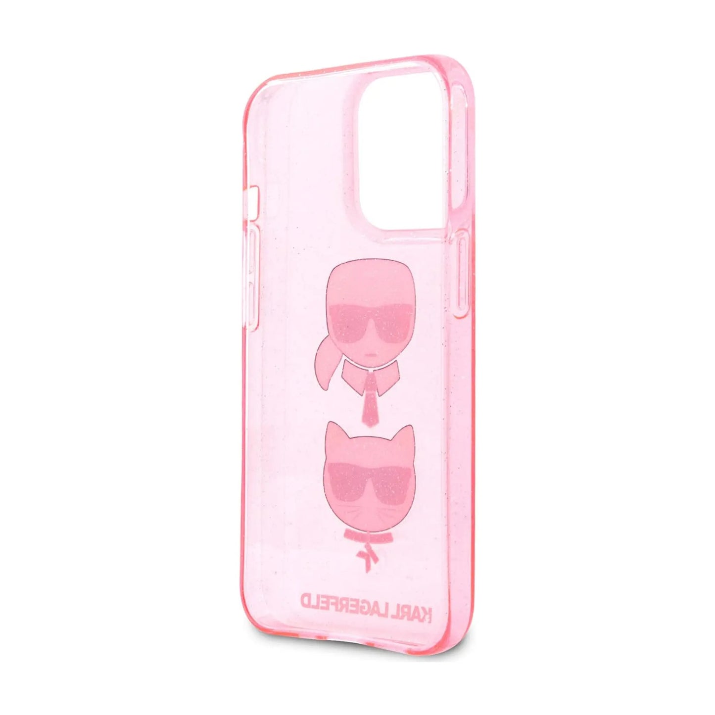 Karl Lagerfeld Glitter Karl & Choupette Head Case, Pink - iPhone 13 Pro