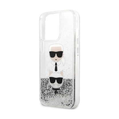 Karl Lagerfeld Liquid Glitter Karl & Choupette, Silber - iPhone 13 Pro Max