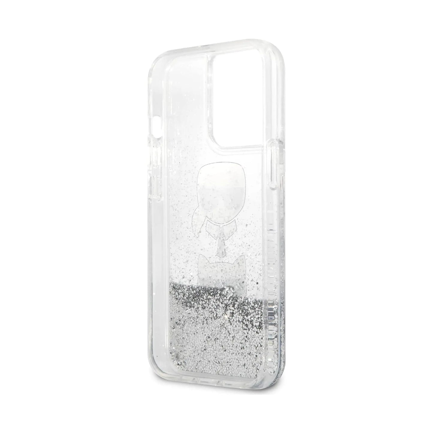 Karl Lagerfeld Liquid Glitter Karl & Choupette, Silber - iPhone 13 Pro Max