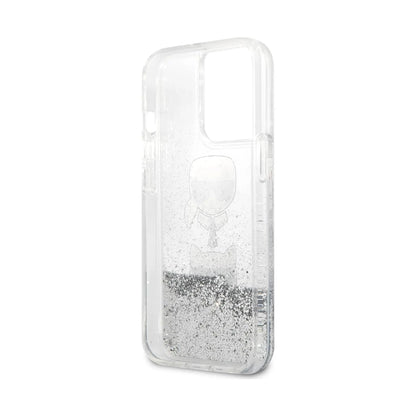 Karl Lagerfeld Liquid Glitter Karl & Choupette, Silber - iPhone 13 Pro Max