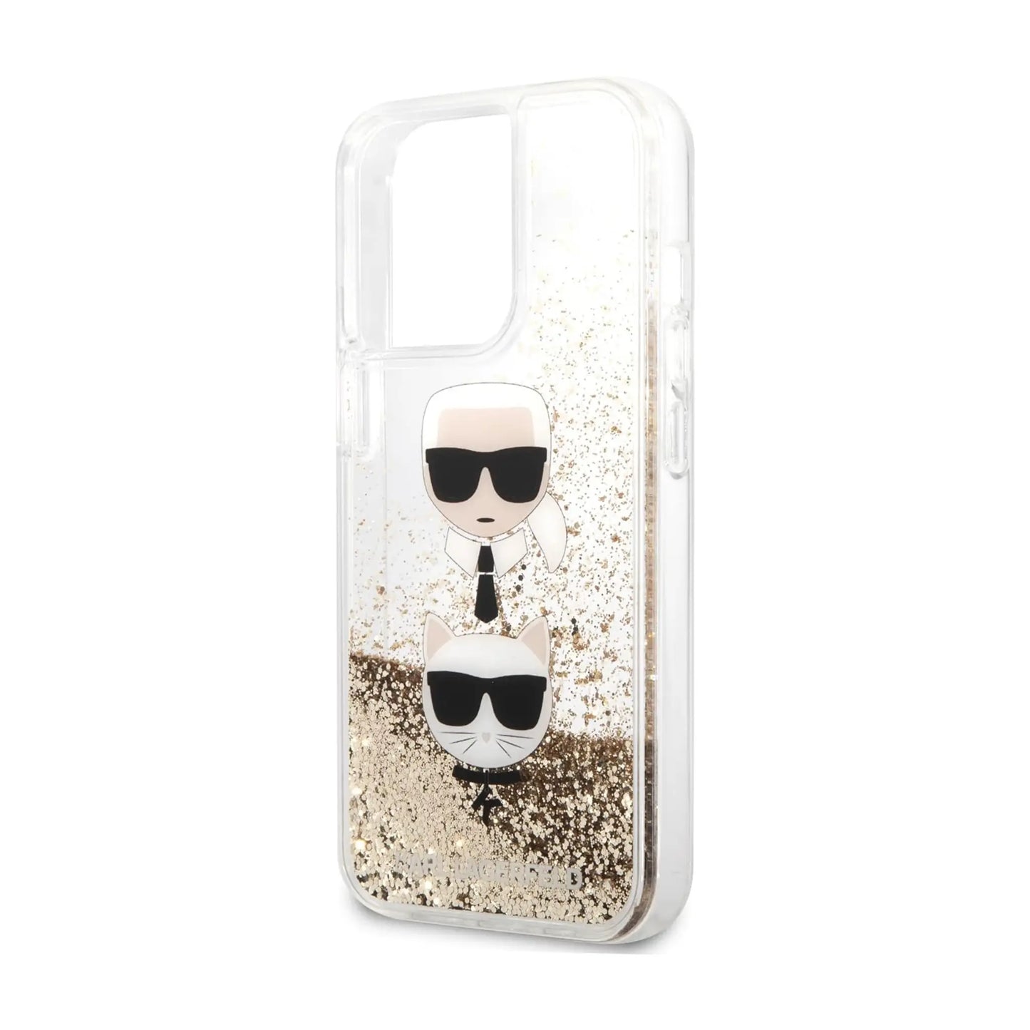 Karl Lagerfeld Liquid Glitter Karl & Choupette, Gold - iPhone 13 Pro Max