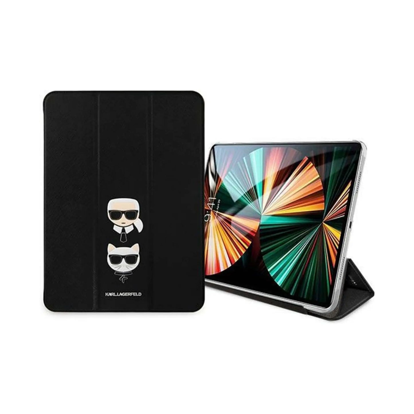 Karl Lagerfeld Saffiano Karl & Choupette Heads Case, Schwarz - iPad Pro 11 (2021)