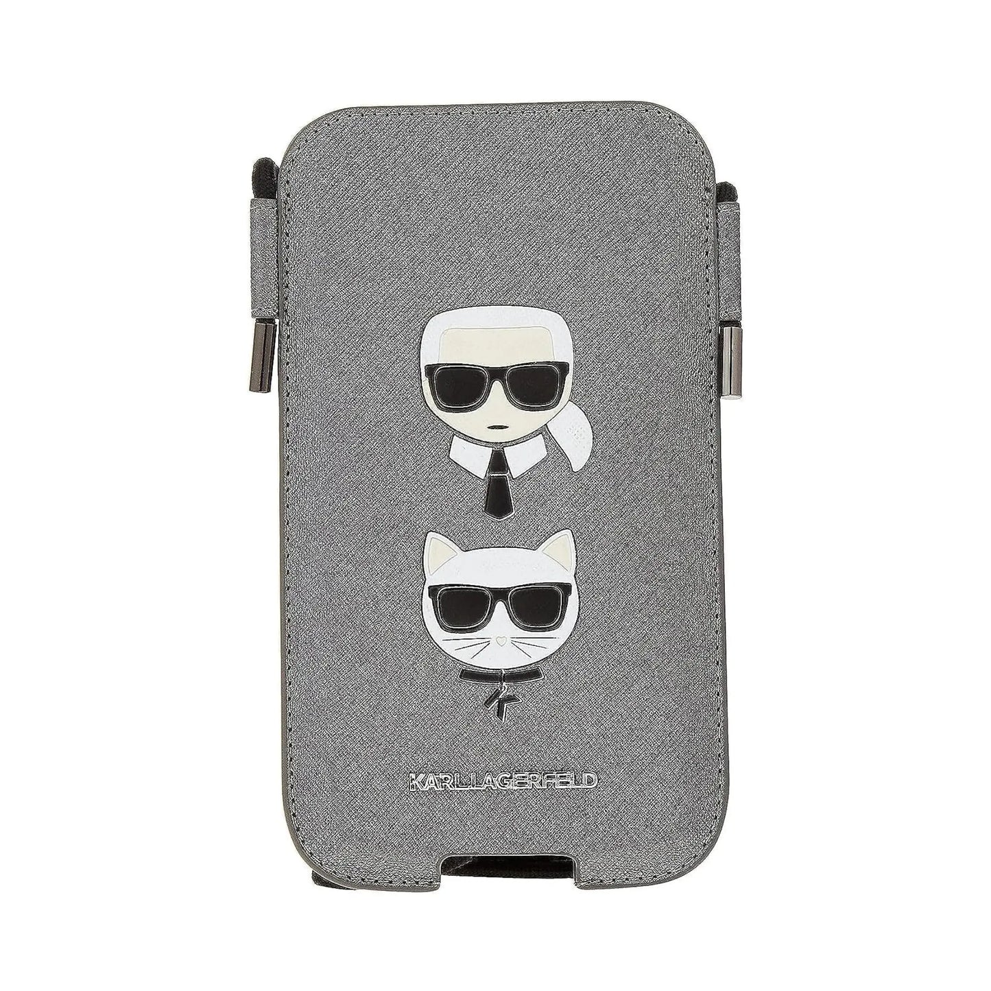 Karl Lagerfeld Saffiano Ikonik Karl & Choupette Head Hardcase KLHCP12MOPHKCG - Grau
