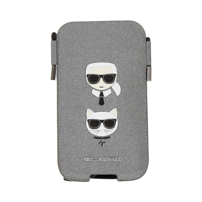 Karl Lagerfeld Saffiano Ikonik Karl & Choupette Head Hardcase KLHCP12MOPHKCG - Grau