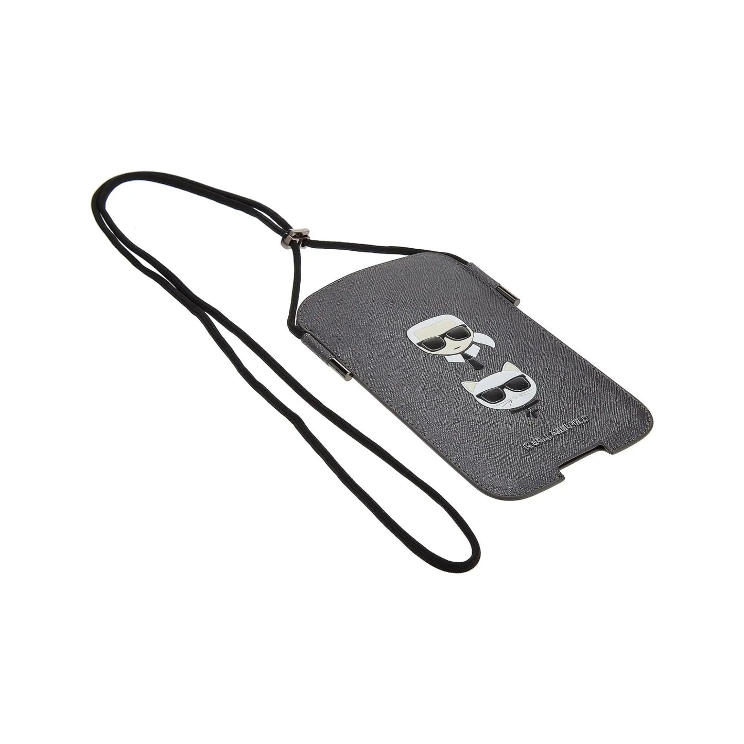 Karl Lagerfeld Saffiano Ikonik Karl & Choupette Head Hardcase KLHCP12MOPHKCG - Grau