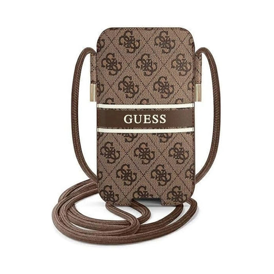 Guess Handytasche 4G Printed Stripe Pouch Braun - Für Handy bis 6.1 Zoll