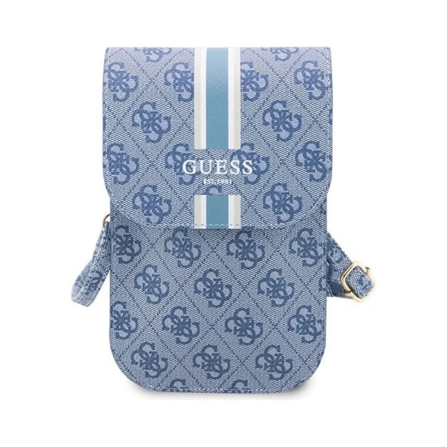 Guess Phone Bag 4G Printed Stripe Blau - Größe L