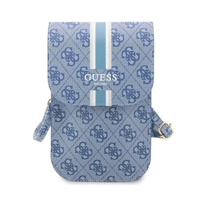 Guess Phone Bag 4G Printed Stripe Blau - Größe L
