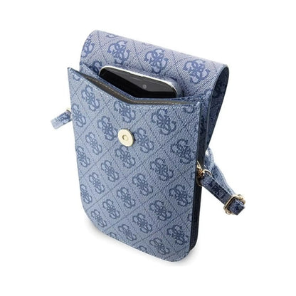 Guess Phone Bag 4G Printed Stripe Blau - Größe L