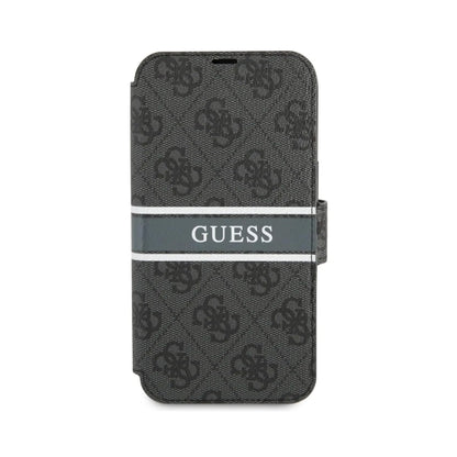 Guess iPhone 13 Mini Hülle, Grau – Bookcase Kunstleder