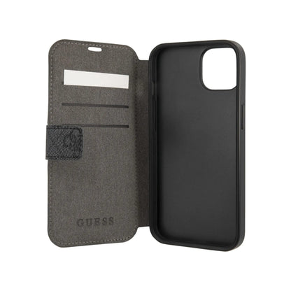 Guess iPhone 13 Mini Hülle, Grau – Bookcase Kunstleder
