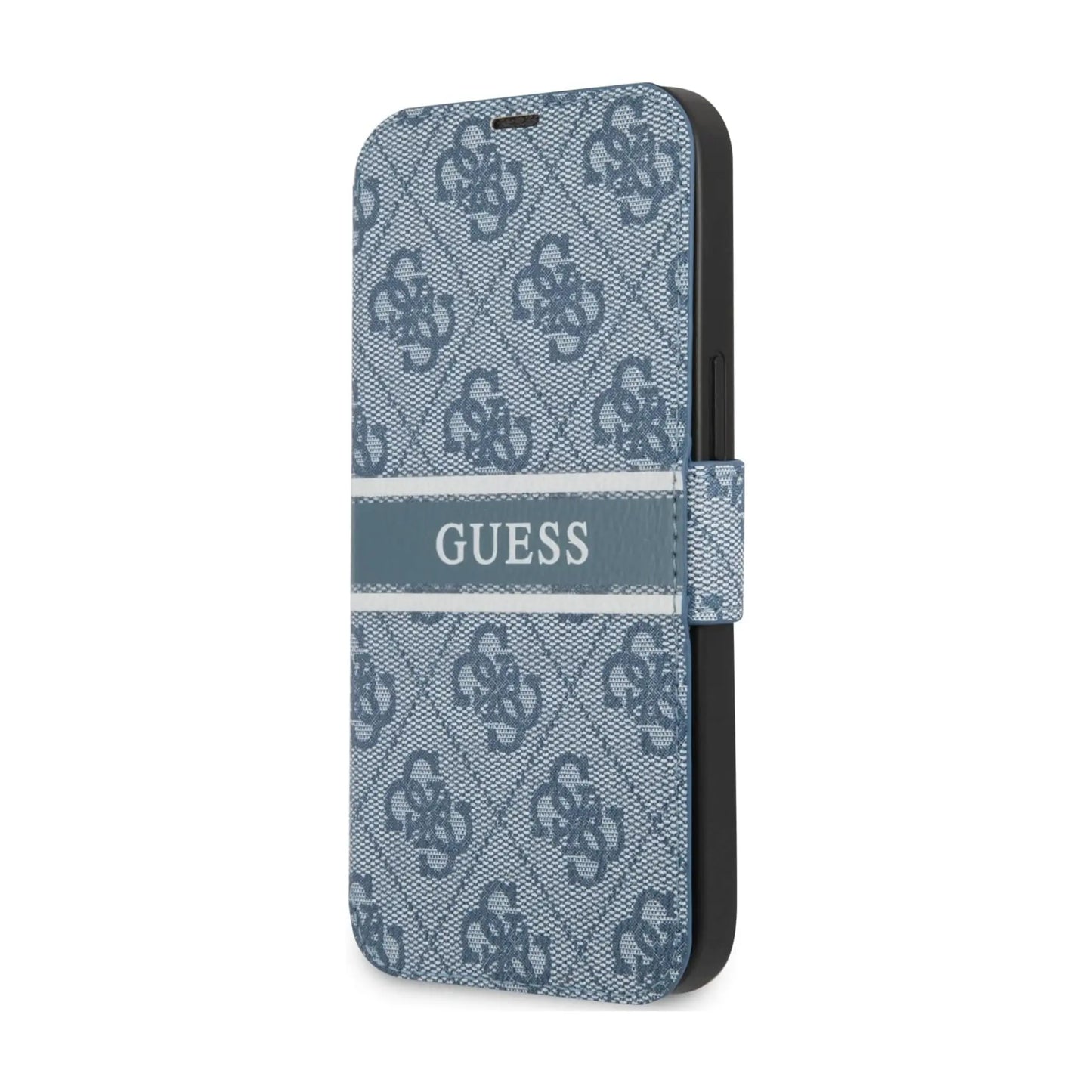 Guess GUBKP13S4GDBL Book Case 4G Stripe Blau - iPhone 13 Mini