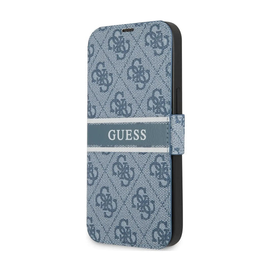 Guess GUBKP13S4GDBL Book Case 4G Stripe Blau - iPhone 13 Mini