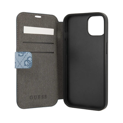 Guess GUBKP13S4GDBL Book Case 4G Stripe Blau - iPhone 13 Mini