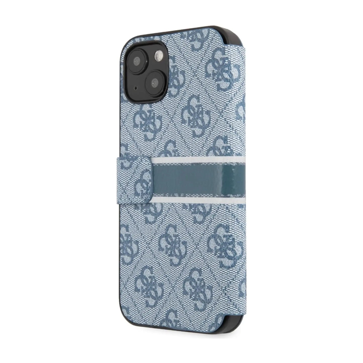 Guess GUBKP13S4GDBL Book Case 4G Stripe Blau - iPhone 13 Mini