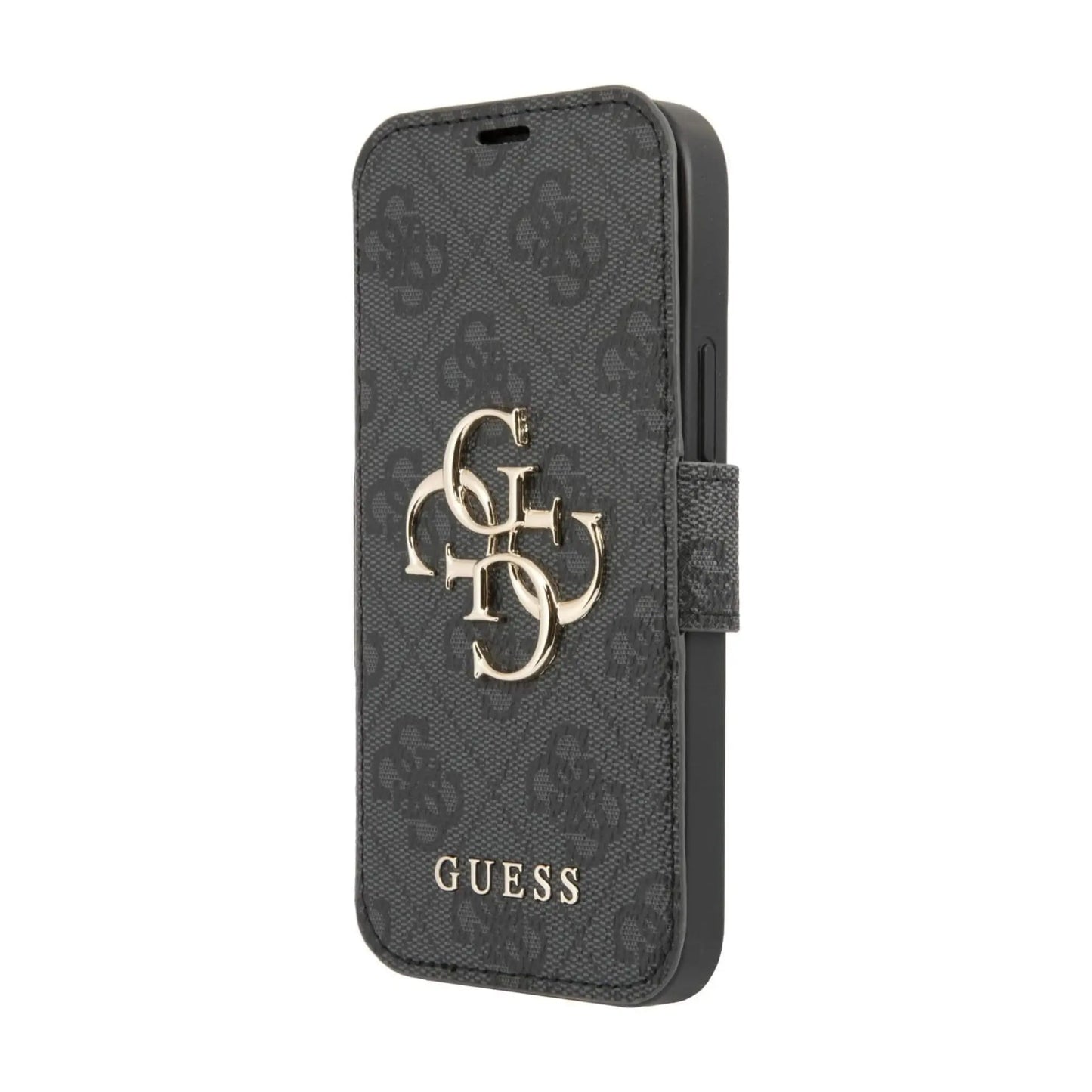 Guess GUBKP13S4GMGGR 4G Big Metal Logo Book Case, Grau – iPhone 13 mini
