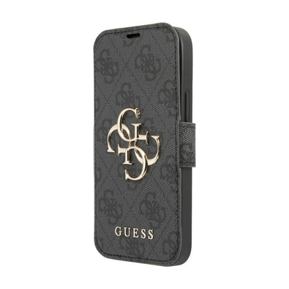 Guess GUBKP13S4GMGGR 4G Big Metal Logo Book Case, Grau – iPhone 13 mini