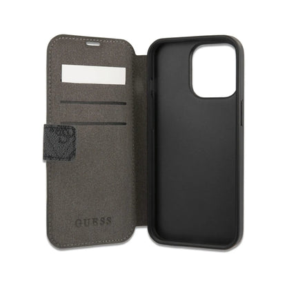 Guess 4G Big Metal Logo Book Case, Grau – iPhone 13 Pro
