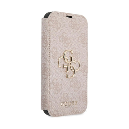 Guess GUBKP13L4GMGPI 4G Big Metal Logo Book Case, Pink – iPhone 13 / 13 Pro