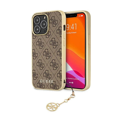 Guess 4G Charms Hülle Braun Gold – iPhone 13 Pro