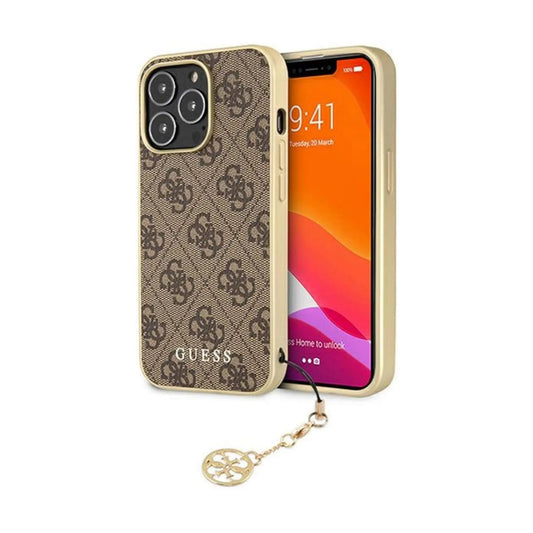 Guess 4G Charms Hülle Braun Gold – iPhone 13 Pro