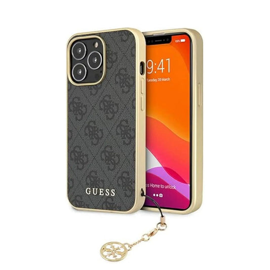 Guess iPhone 13 Pro Hülle, Grau – 4G Charms Collection