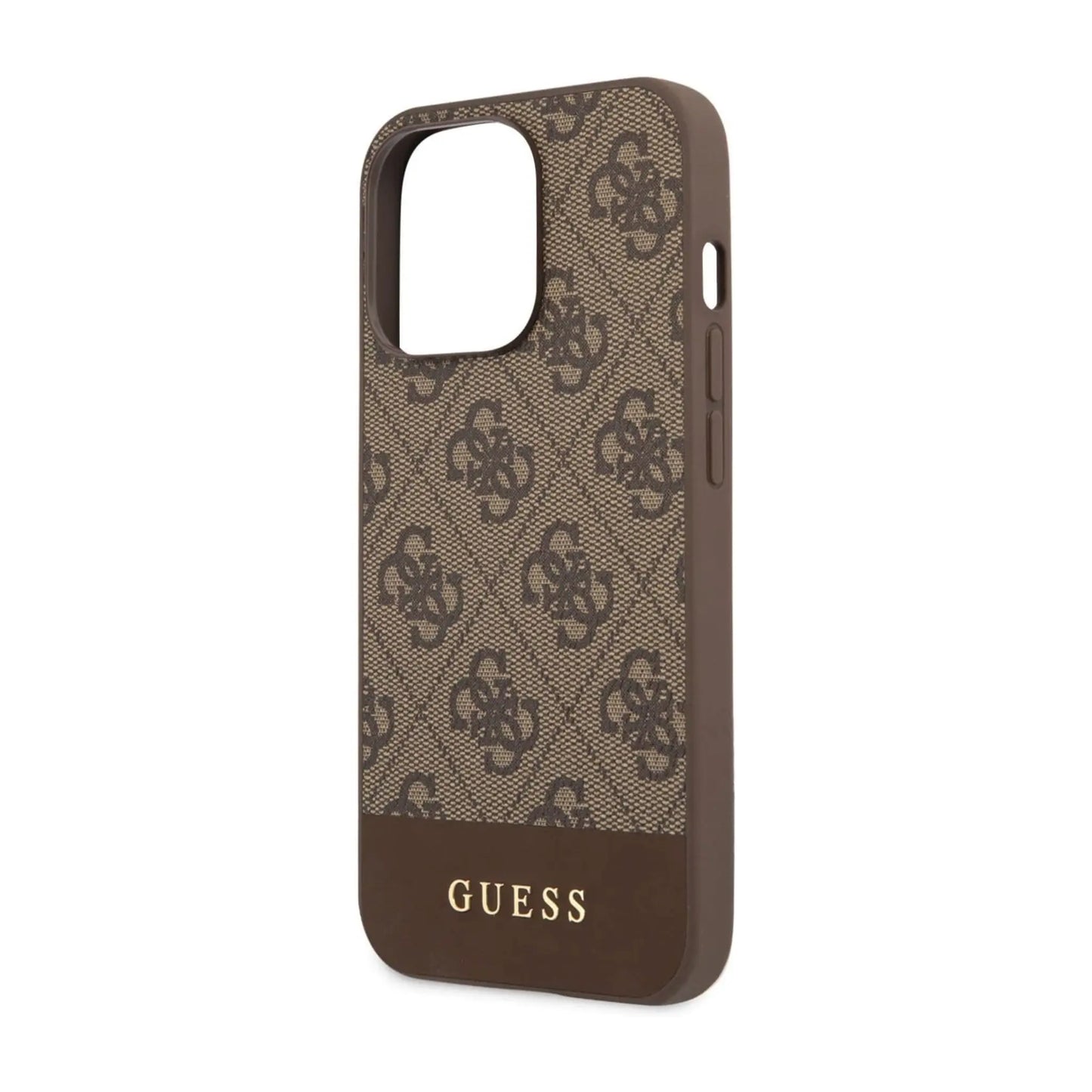 Guess Handyhülle GUHCP13XG4GLBR 4G Stripe Kollektion Braun – iPhone 13 Pro Max