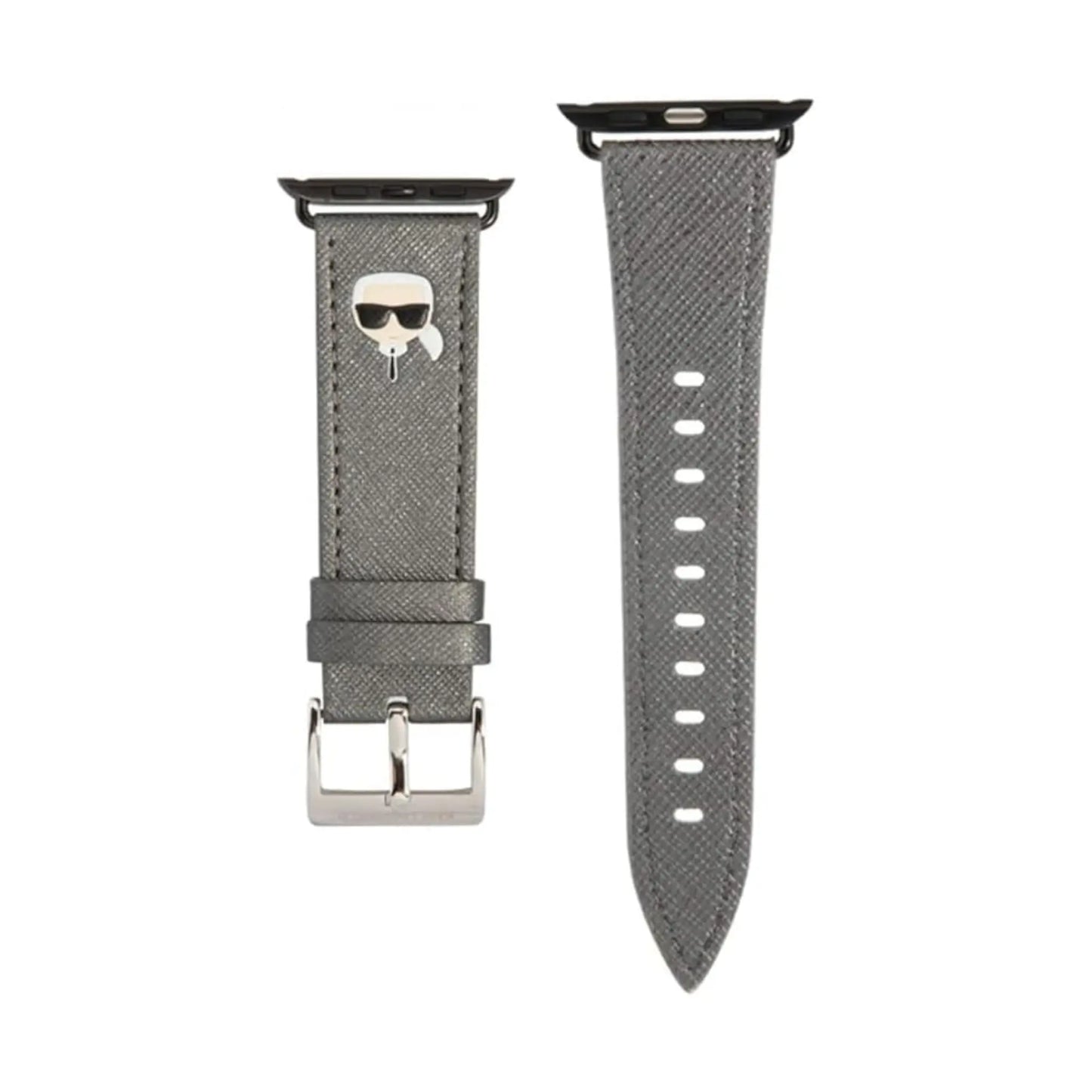 Karl Lagerfeld Silikon Karl Head Apple Watch Armband, Grau - 38/40/41 mm