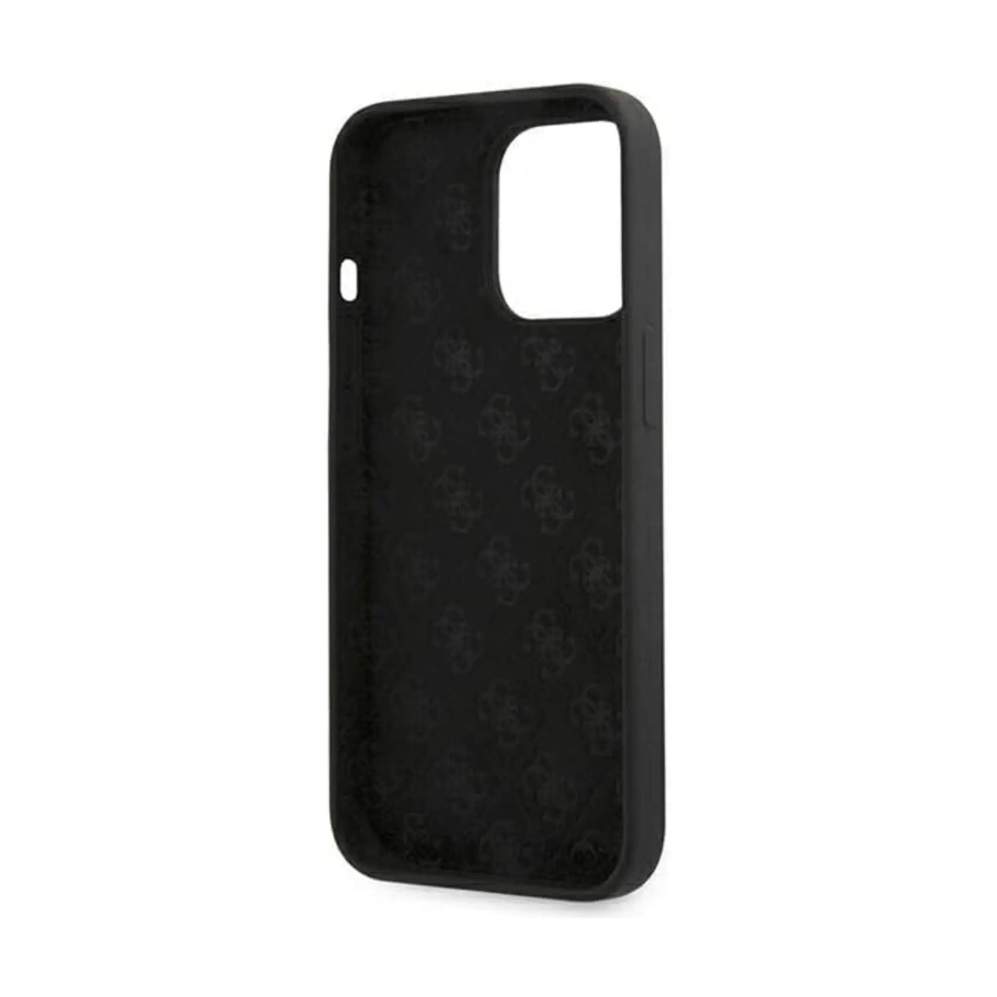 Guess GUHMP13LLSLMGBK Silicone Script Gold Logo MagSafe Case, Schwarz – iPhone 13 / 13 Pro
