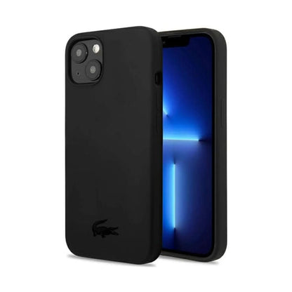 Lacoste Liquid Silicone Glossy Logo Hülle Schwarz – iPhone 13 Mini