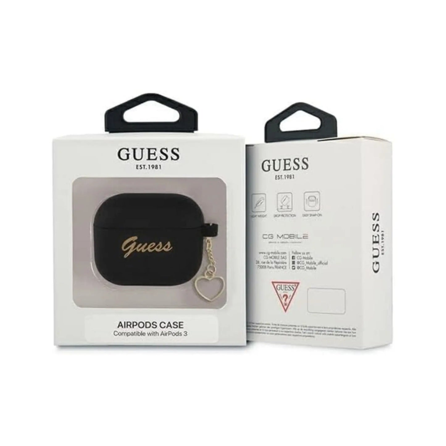 Guess GUA3LSCHSK AirPods 3 Hülle Script Logo Schwarz