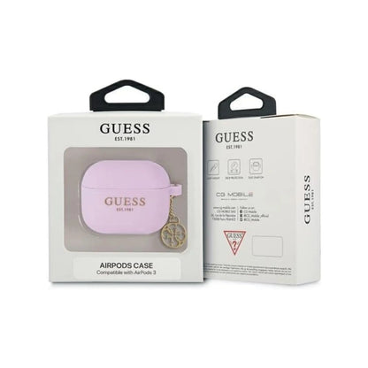 Guess AirPods 3 Hülle 4G Charms Silikon Lila