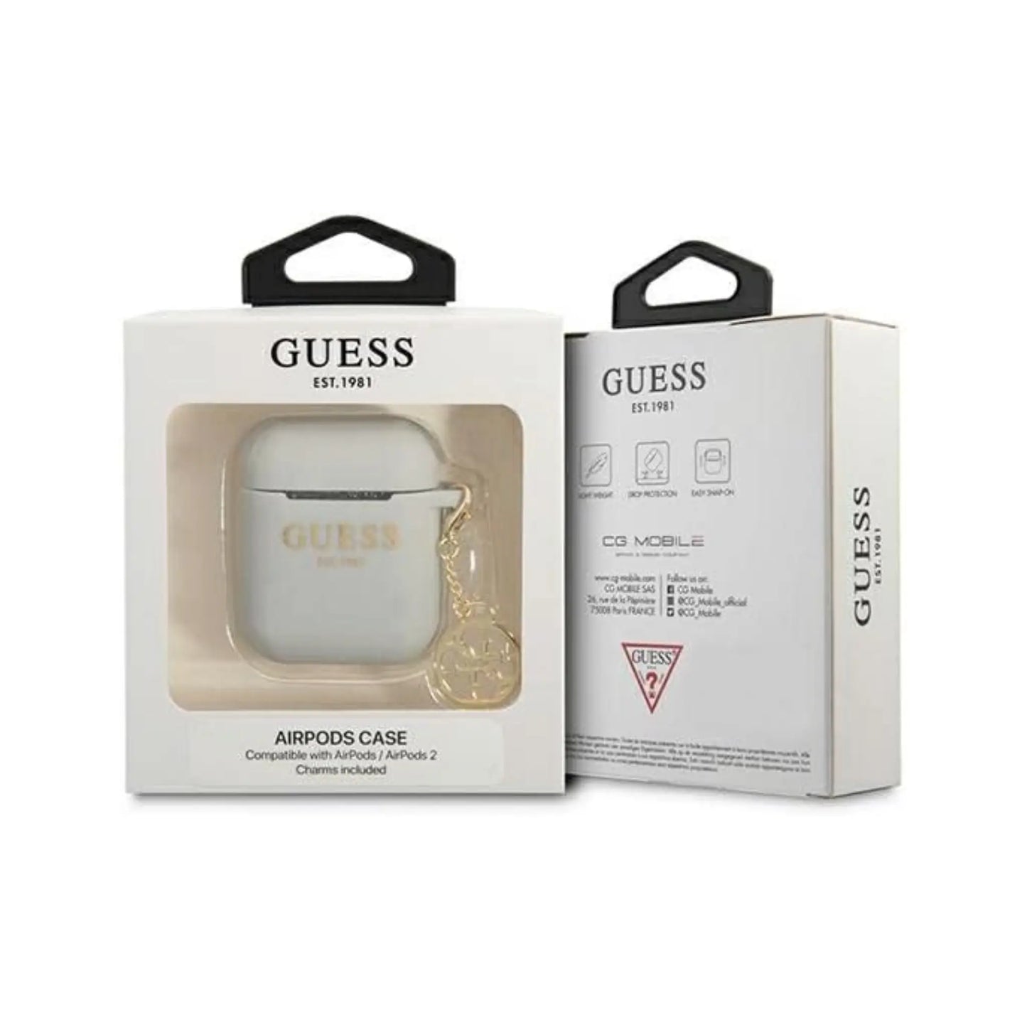 Guess GUA2LSC4EG AirPods Hülle Silikon Charm 4G Kollektion Grau
