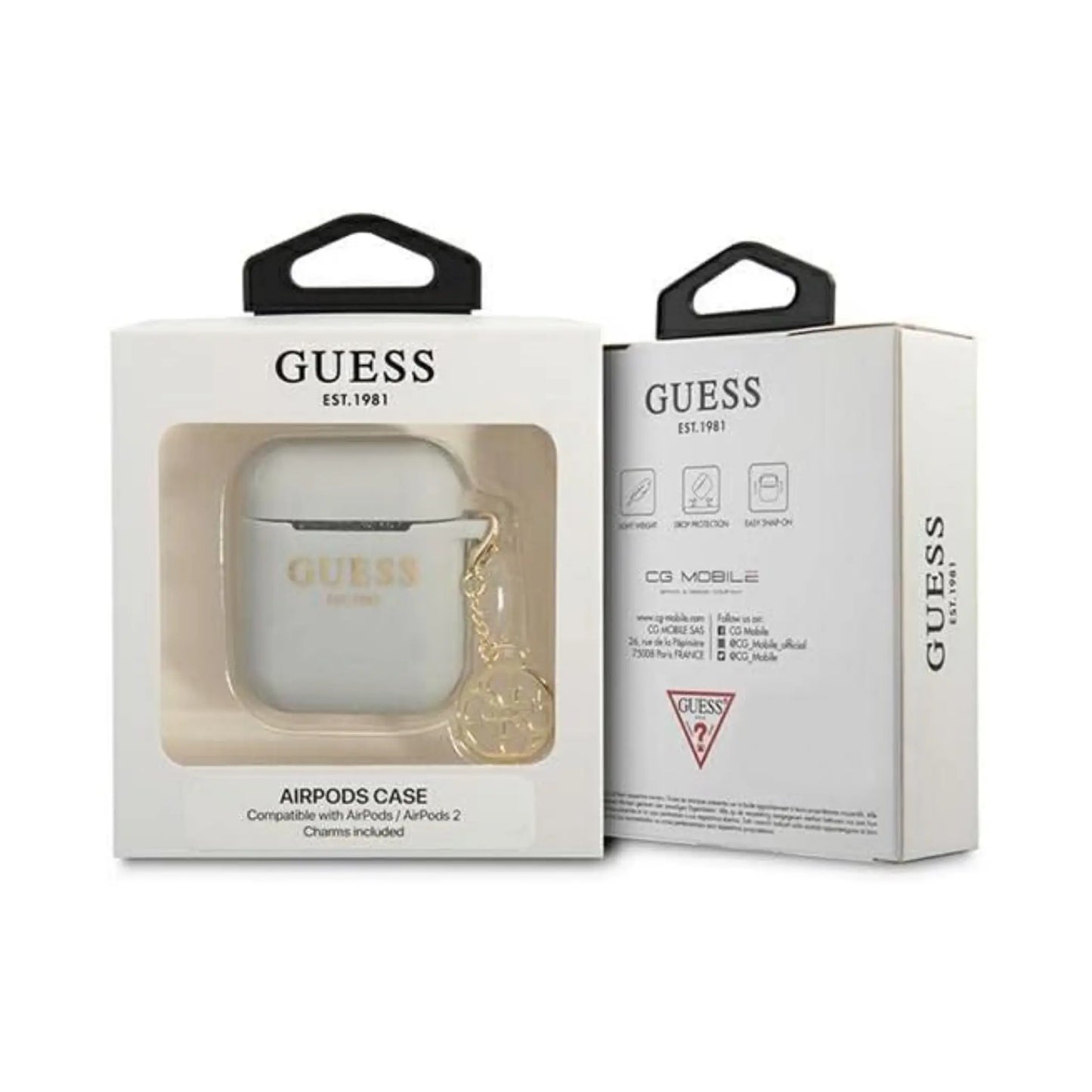 Guess GUAPLSC4EG AirPods Pro Hülle Silikon Charm 4G Kollektion Grau