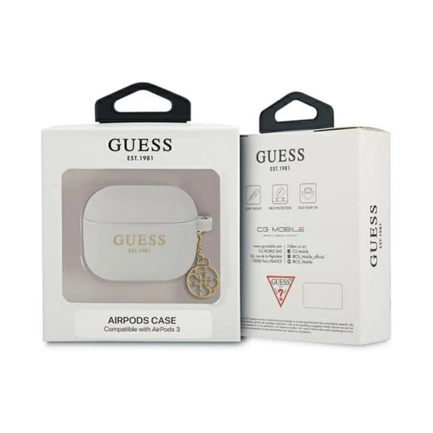 Guess GUA3LSC4EG AirPods 3 Hülle Silikon Charm 4G Kollektion Grau