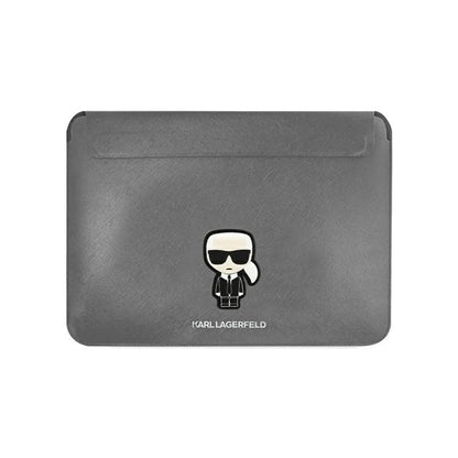 Karl Lagerfeld Saffiano Sleeve Notebook-Hülle, Silber - 13/14 Zoll