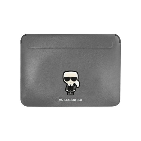 Karl Lagerfeld Saffiano Sleeve Notebook-Hülle, Silber - 13/14 Zoll