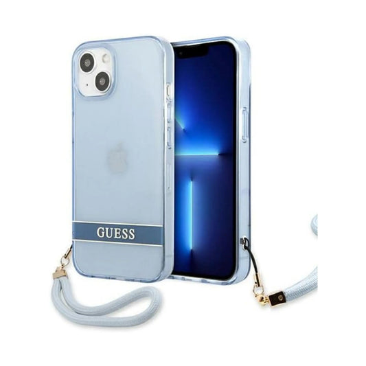 Guess iPhone 13 Mini Hülle GUHCP13SHTSGSB, Blau – Transluzentes Hardcase Stap